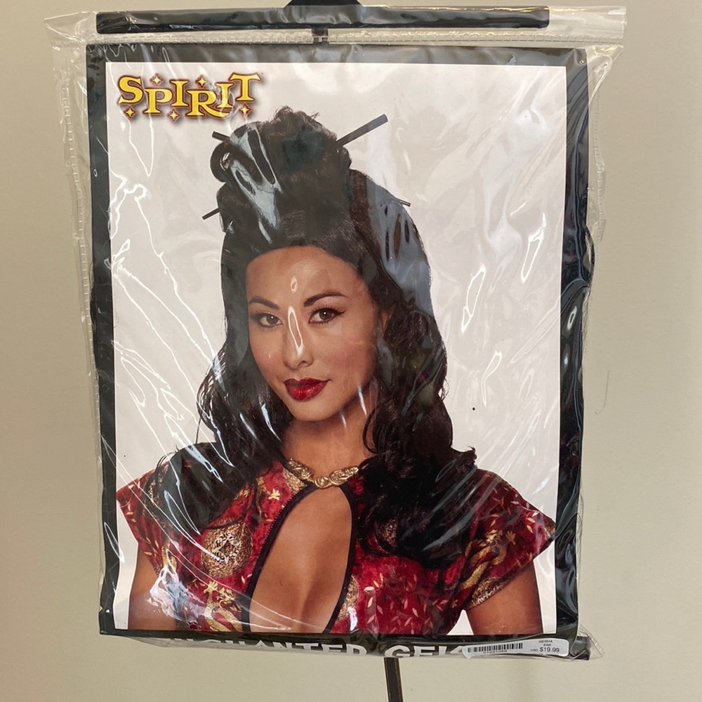 NIP Spirit Halloween Enchanted Geisha Wig Black Updo Costume Accessory 2010s